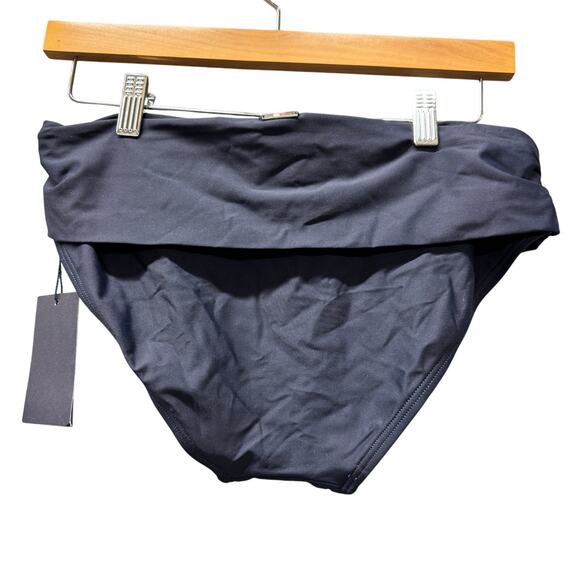 Tommy Hilfiger Bikini Bottom Womens Small Blue Fold Over Hipster UPF 50+ NEW $48 - Picture 2 of 8